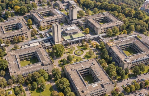 Aerial view of Bede University campus